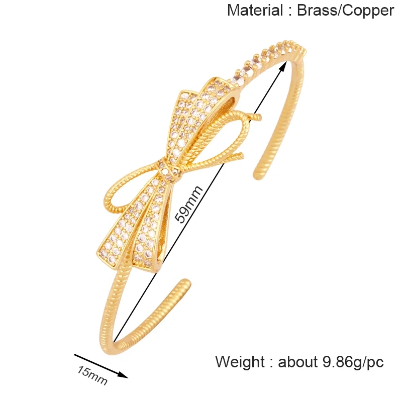 Fashion Brass Shell Bracelet Bangle,18K Gold Plated with Zirconia  Jewelry  Supplies K70
