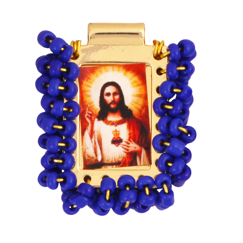 Bohemian Style Colourful Seed Glass Beads Charm Pendant,Fashion Religious Jesus Virgin Mary Jewelry Necklace Bracelet Supply K99