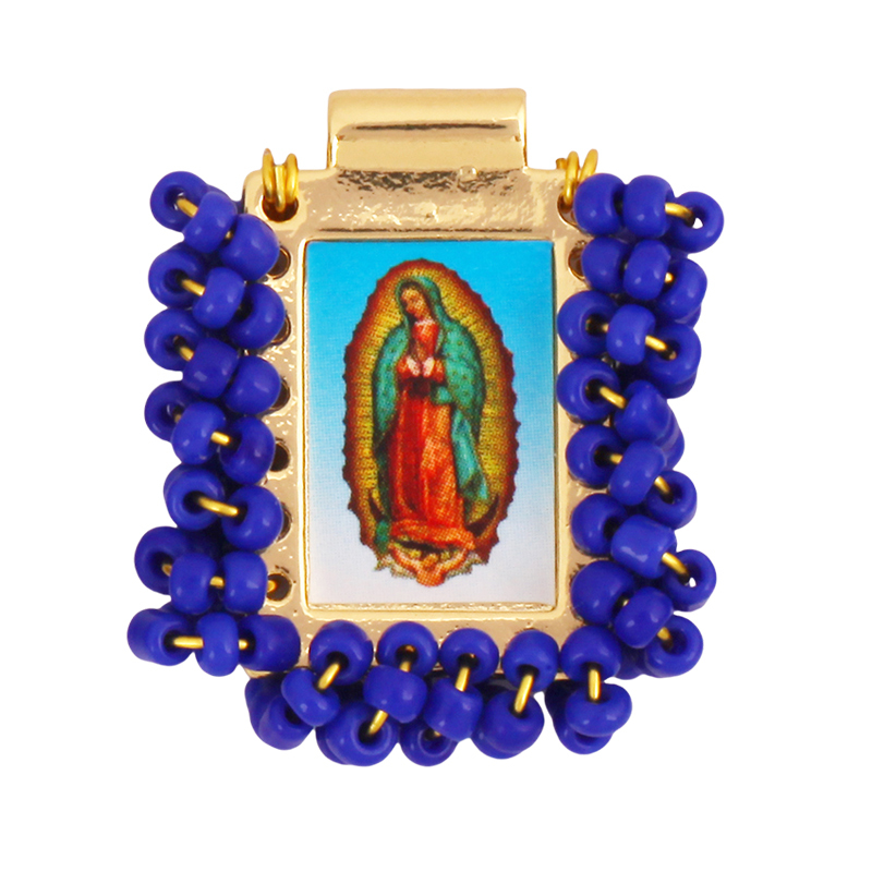 Bohemian Style Colourful Seed Glass Beads Charm Pendant,Fashion Religious Jesus Virgin Mary Jewelry Necklace Bracelet Supply K99
