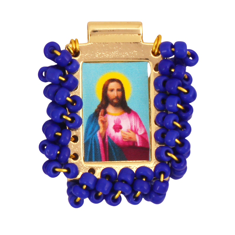 Bohemian Style Colourful Seed Glass Beads Charm Pendant,Fashion Religious Jesus Virgin Mary Jewelry Necklace Bracelet Supply K99