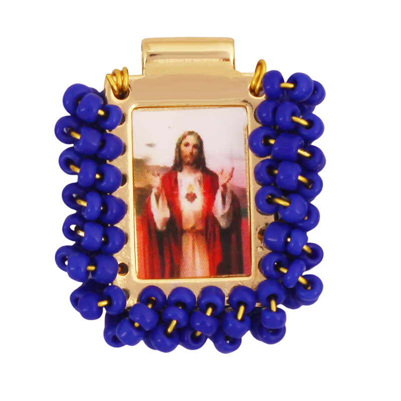 Bohemian Style Colourful Seed Glass Beads Charm Pendant,Fashion Religious Jesus Virgin Mary Jewelry Necklace Bracelet Supply K99