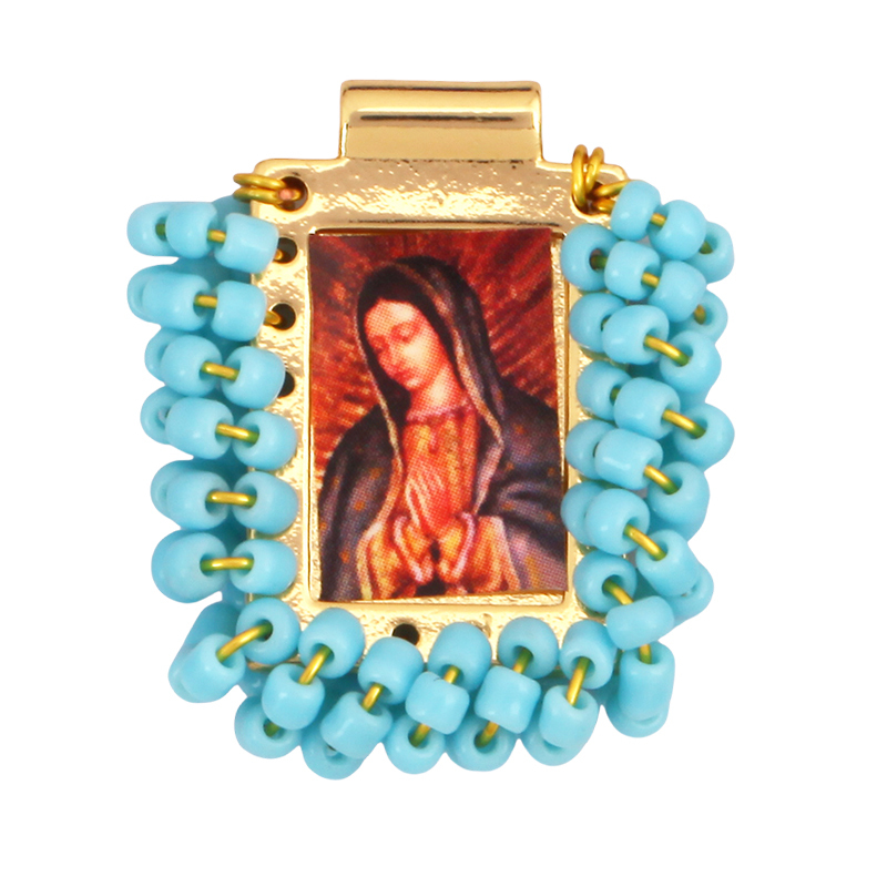 Bohemian Style Colourful Seed Glass Beads Charm Pendant,Fashion Religious Jesus Virgin Mary Jewelry Necklace Bracelet Supply K99