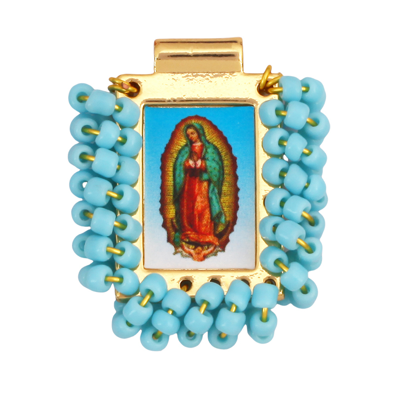 Bohemian Style Colourful Seed Glass Beads Charm Pendant,Fashion Religious Jesus Virgin Mary Jewelry Necklace Bracelet Supply K99