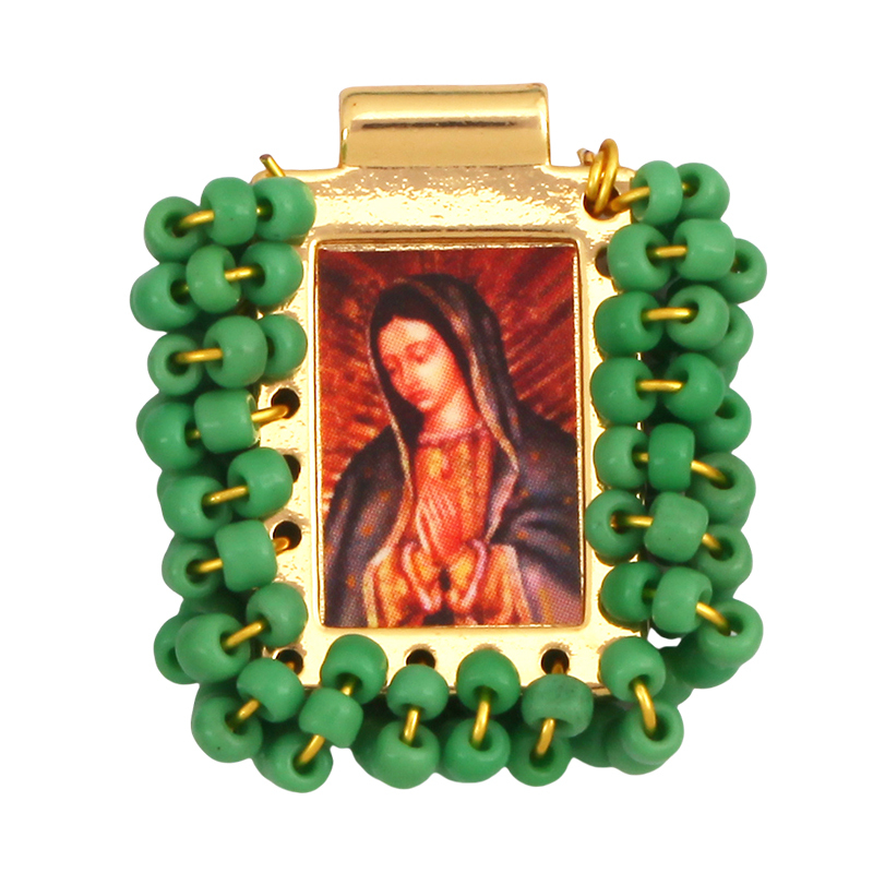 Bohemian Style Colourful Seed Glass Beads Charm Pendant,Fashion Religious Jesus Virgin Mary Jewelry Necklace Bracelet Supply K99