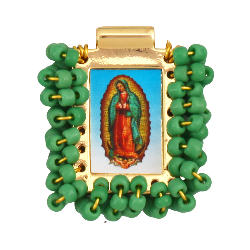 Bohemian Style Colourful Seed Glass Beads Charm Pendant,Fashion Religious Jesus Virgin Mary Jewelry Necklace Bracelet Supply K99
