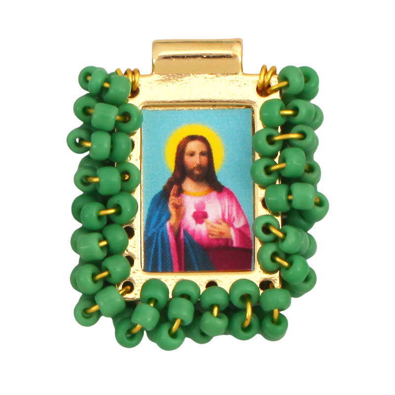 Bohemian Style Colourful Seed Glass Beads Charm Pendant,Fashion Religious Jesus Virgin Mary Jewelry Necklace Bracelet Supply K99