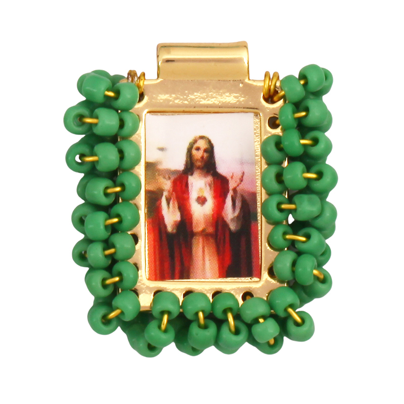 Bohemian Style Colourful Seed Glass Beads Charm Pendant,Fashion Religious Jesus Virgin Mary Jewelry Necklace Bracelet Supply K99