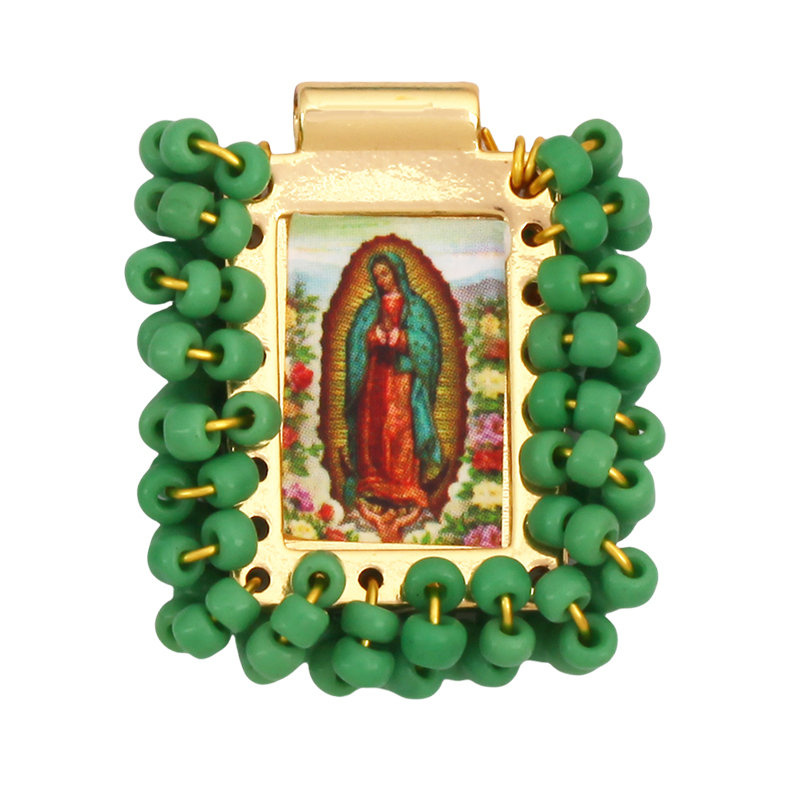 Bohemian Style Colourful Seed Glass Beads Charm Pendant,Fashion Religious Jesus Virgin Mary Jewelry Necklace Bracelet Supply K99