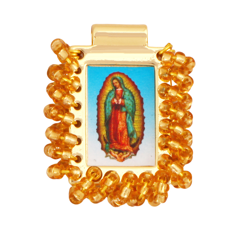 Bohemian Style Colourful Seed Glass Beads Charm Pendant,Fashion Religious Jesus Virgin Mary Jewelry Necklace Bracelet Supply K99