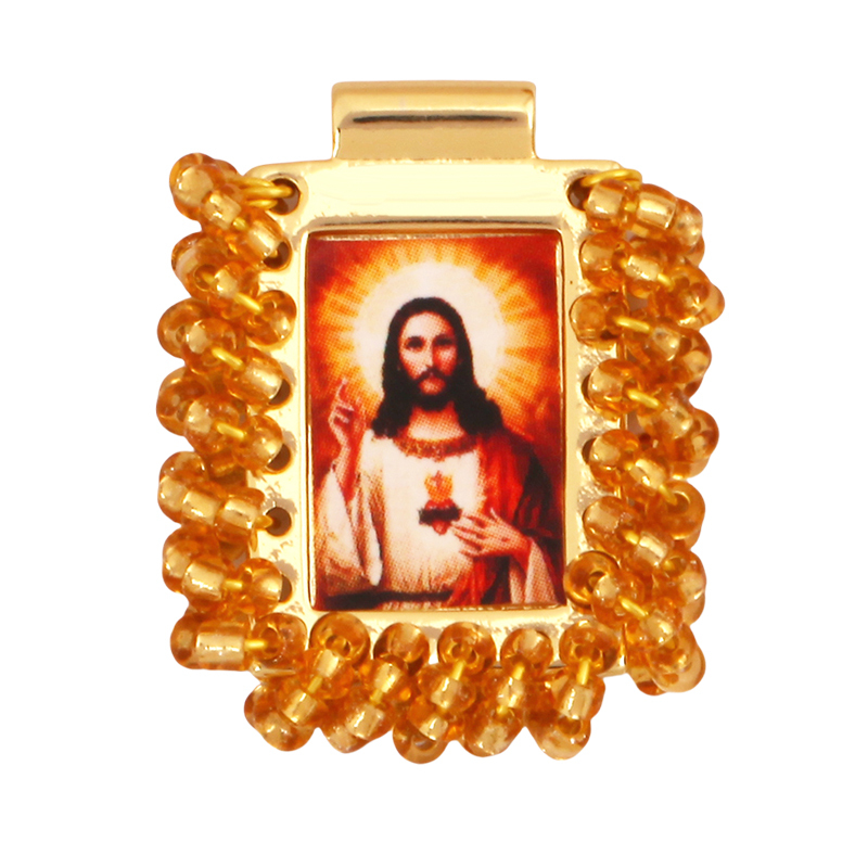 Bohemian Style Colourful Seed Glass Beads Charm Pendant,Fashion Religious Jesus Virgin Mary Jewelry Necklace Bracelet Supply K99