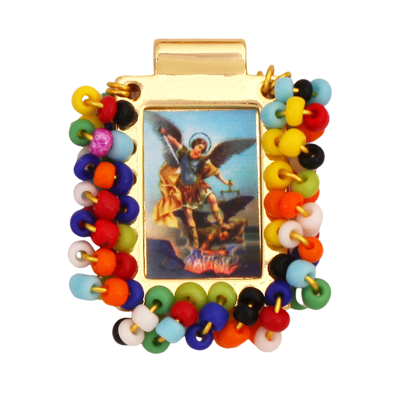Bohemian Style Colourful Seed Glass Beads Charm Pendant,Fashion Religious Jesus Virgin Mary Jewelry Necklace Bracelet Supply K99