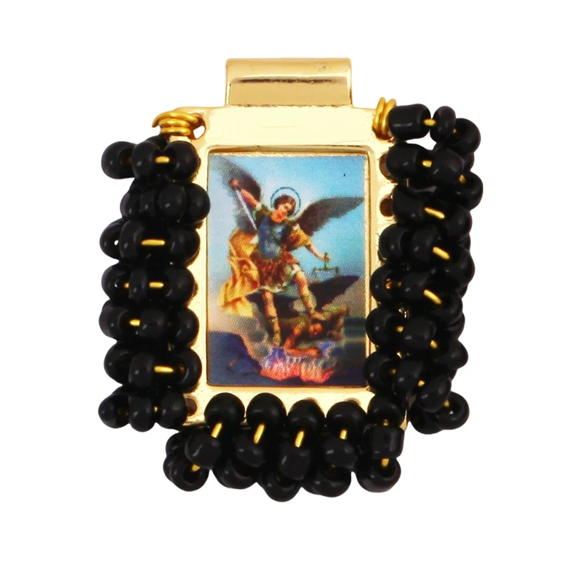 Bohemian Style Colourful Seed Glass Beads Charm Pendant,Fashion Religious Jesus Virgin Mary Jewelry Necklace Bracelet Supply K99