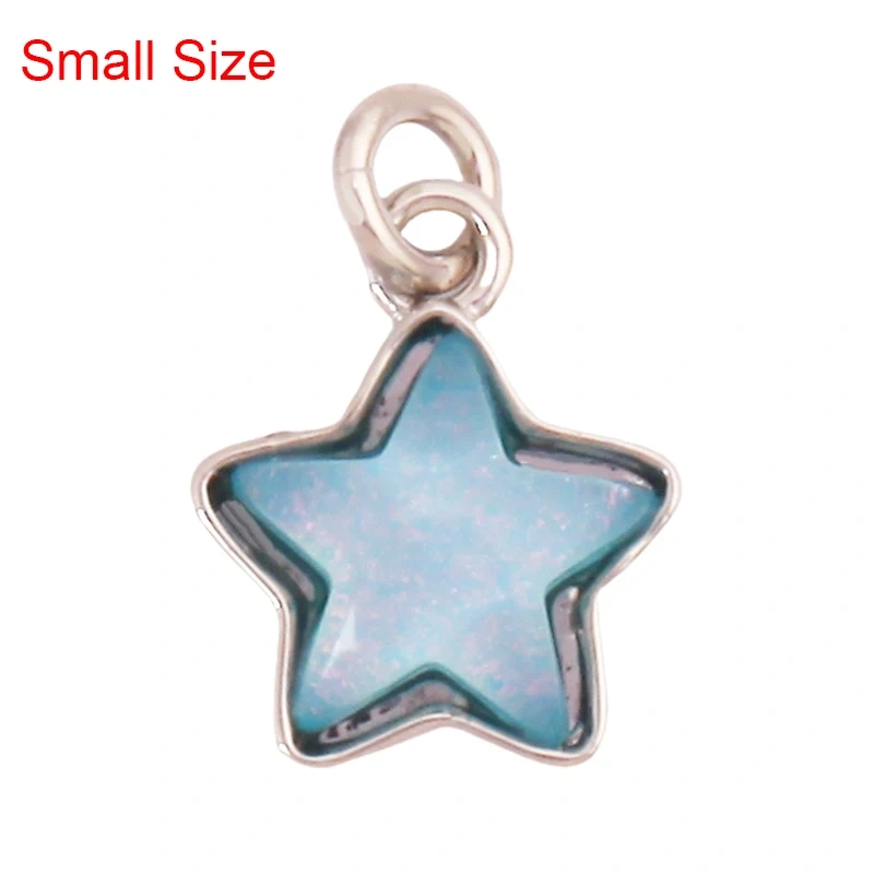 Trendy Crystal Glass Zircon Star Space Charm Pendant,Real 18K Gold Plated Necklace Bracelet DIY Craft Jewelry Making Supply S14