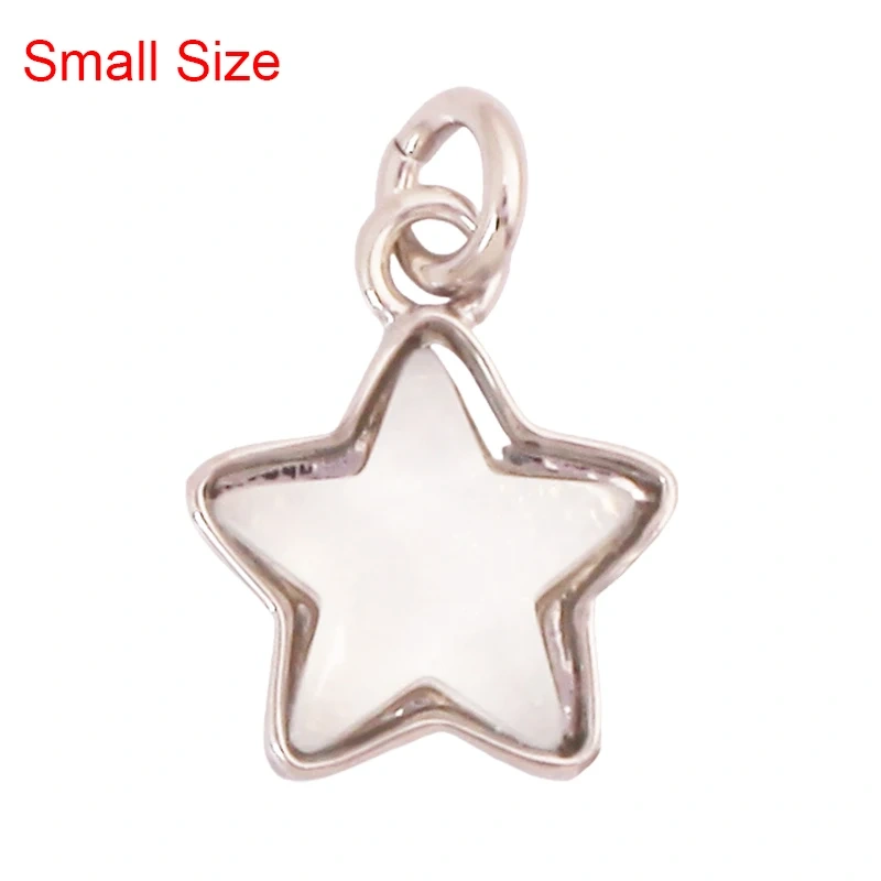 Trendy Crystal Glass Zircon Star Space Charm Pendant,Real 18K Gold Plated Necklace Bracelet DIY Craft Jewelry Making Supply S14