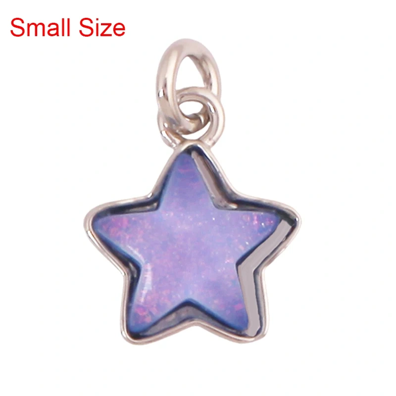 Trendy Crystal Glass Zircon Star Space Charm Pendant,Real 18K Gold Plated Necklace Bracelet DIY Craft Jewelry Making Supply S14