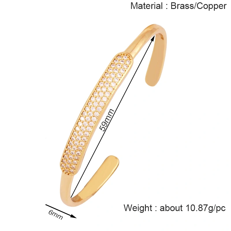 Fashion Brass Shell Bracelet Bangle,18K Gold Plated with Zirconia  Jewelry  Supplies K70