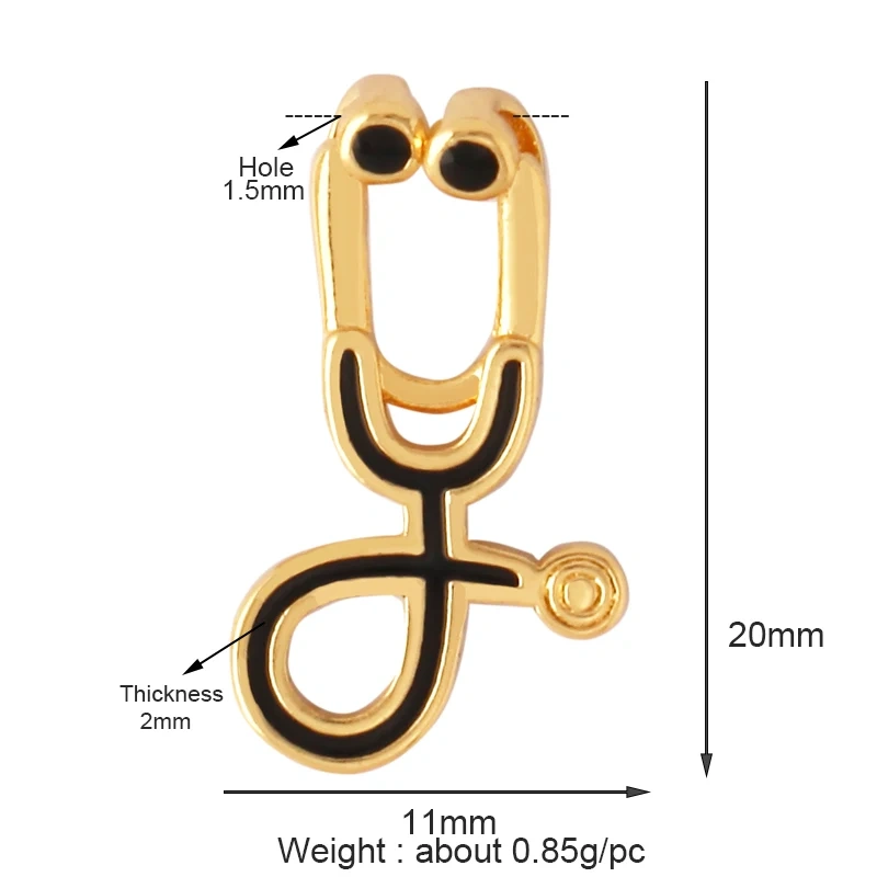 Love Heart Knife Fork Tableware Stethoscope Instrument Charm Pendant,DIY Jewelry Accessories for Necklaces Making Supplies M15