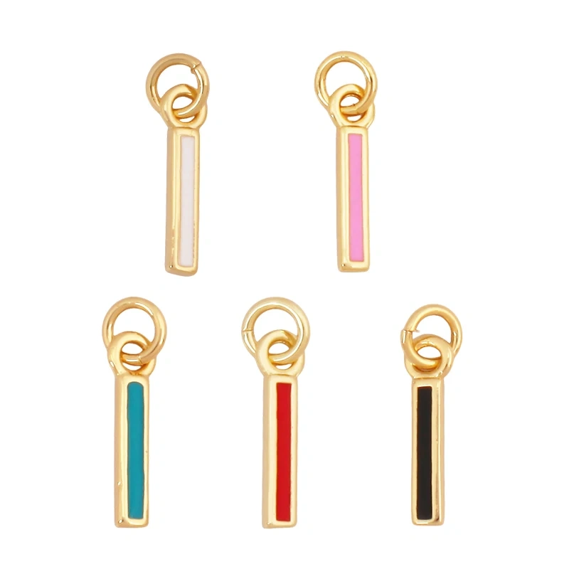 Initial Letter Name A-Z Charm Pendants , Fashion Colorful Enamel Oil Dropped ,18K Gold Plated,Jewelry Necklace Findings S15