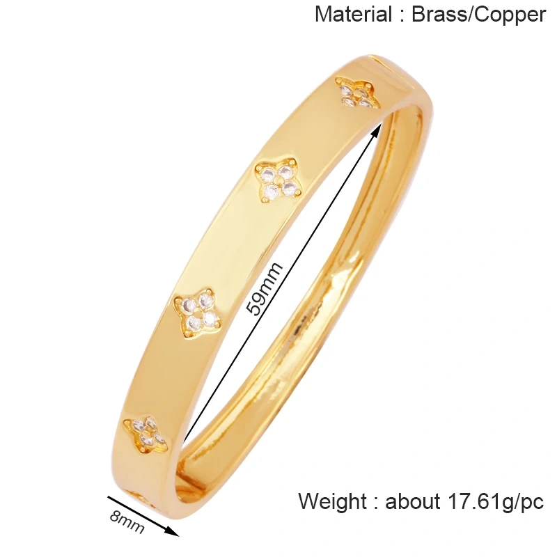 Fashion Brass Shell Bracelet Bangle,18K Gold Plated with Zirconia  Jewelry  Supplies K70