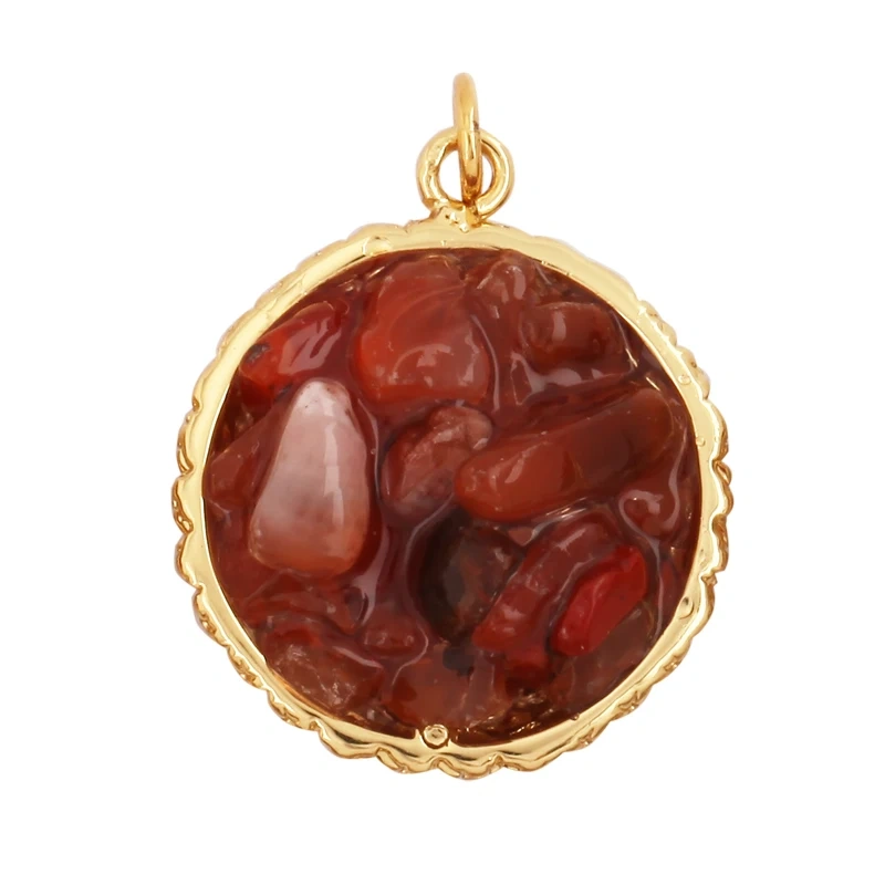 New Style Multi Color Stone Charm Pendant,18K Real Gold Plated ,Jewelry Necklace Bracelet Accessories Supplies M15