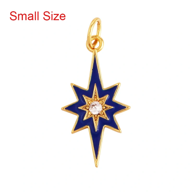 Fashion Romantic Sweet Celetial North Star Sun Moon Charm Pendant,Colorful Enamel Gift Jewelry Necklace Bracelet Accessories S20