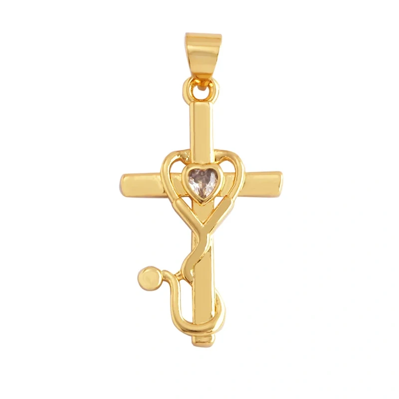 Love Heart Knife Fork Tableware Stethoscope Instrument Charm Pendant,DIY Jewelry Accessories for Necklaces Making Supplies M15