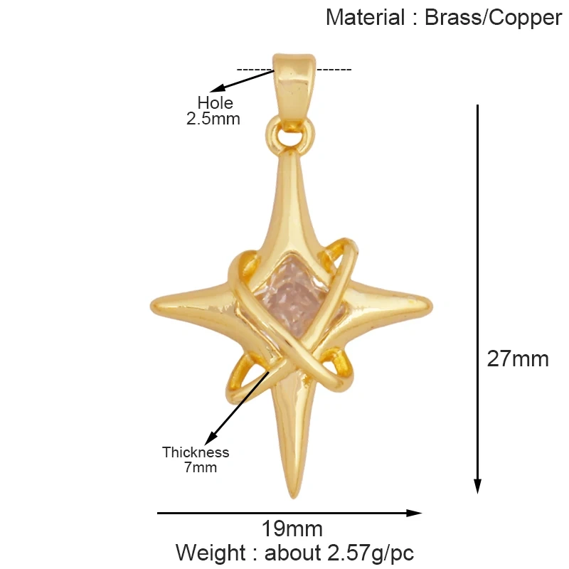 Fashion Romantic Sweet Celetial North Star Sun Moon Charm Pendant,Colorful Enamel Gift Jewelry Necklace Bracelet Accessories S20