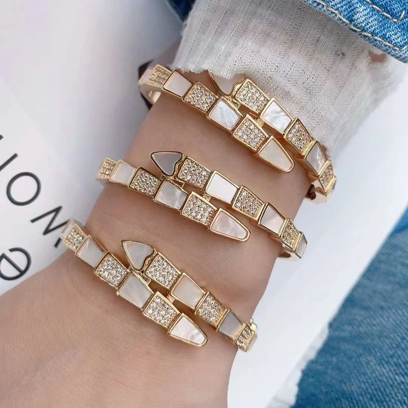 Fashion Brass Shell Bracelet Bangle,18K Gold Plated with Zirconia  Jewelry  Supplies K70