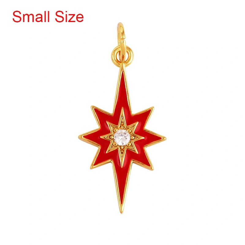 Fashion Romantic Sweet Celetial North Star Sun Moon Charm Pendant,Colorful Enamel Gift Jewelry Necklace Bracelet Accessories S20