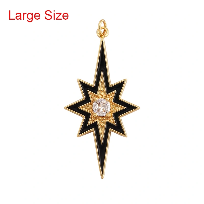 Fashion Romantic Sweet Celetial North Star Sun Moon Charm Pendant,Colorful Enamel Gift Jewelry Necklace Bracelet Accessories S20