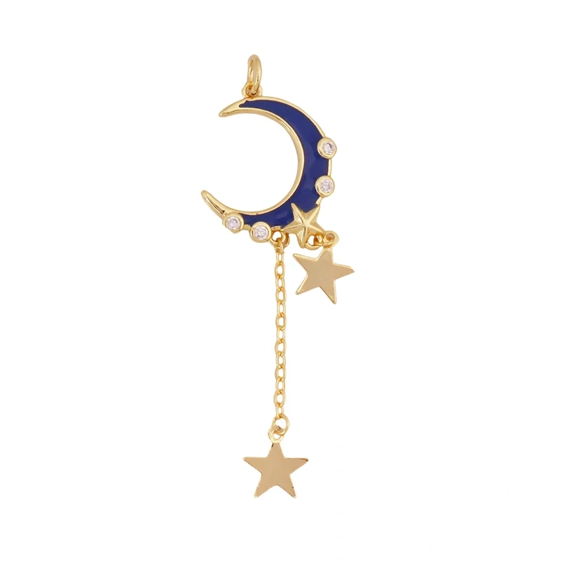 Fashion Romantic Sweet Celetial North Star Sun Moon Charm Pendant,Colorful Enamel Gift Jewelry Necklace Bracelet Accessories S20