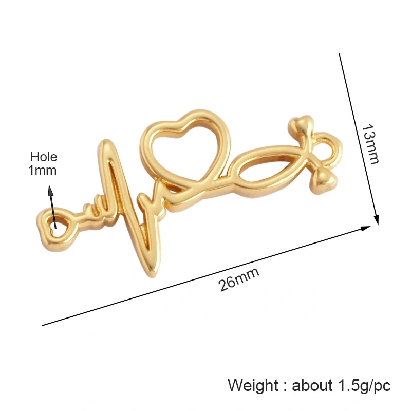 Love Heart Knife Fork Tableware Stethoscope Instrument Charm Pendant,DIY Jewelry Accessories for Necklaces Making Supplies M15