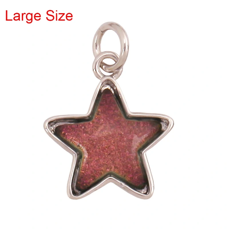 Trendy Crystal Glass Zircon Star Space Charm Pendant,Real 18K Gold Plated Necklace Bracelet DIY Craft Jewelry Making Supply S14