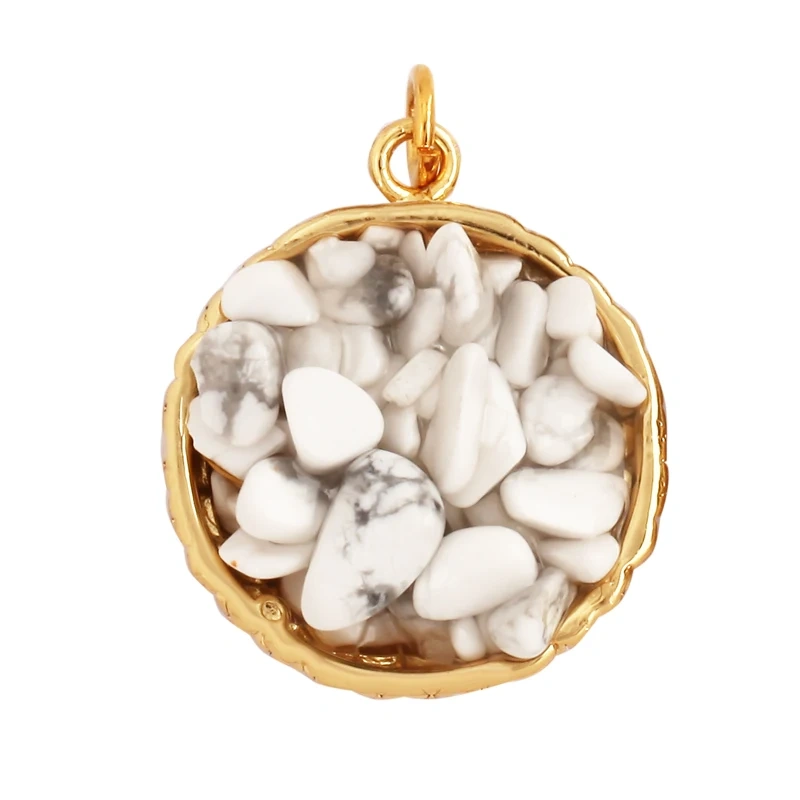 New Style Multi Color Stone Charm Pendant,18K Real Gold Plated ,Jewelry Necklace Bracelet Accessories Supplies M15