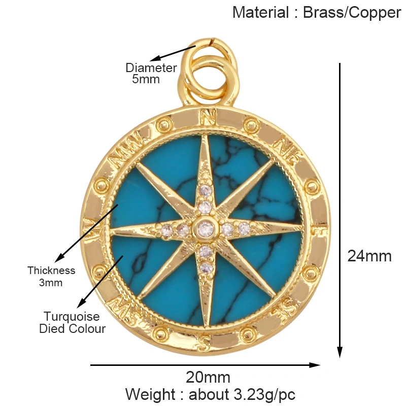 Trendy Shining Space Sun Moon Star Shell Charm Pendant,Real 18K Gold Plated Jewelry Components Findings Accessories Supplies S24