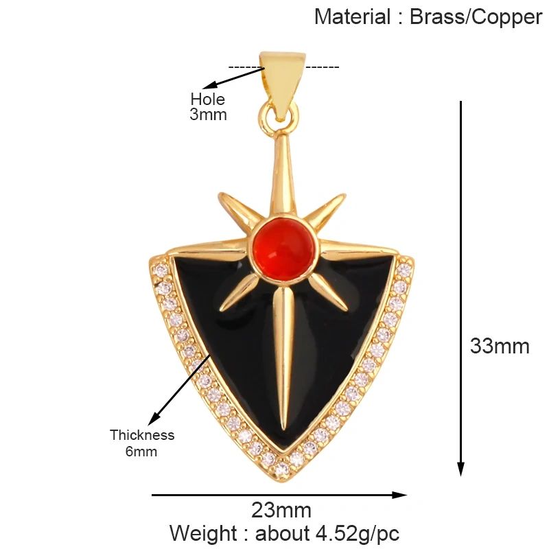 Trendy Shining Space Sun Moon Star Shell Charm Pendant,Real 18K Gold Plated Jewelry Components Findings Accessories Supplies S24