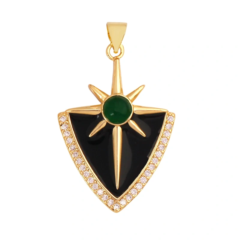 Trendy Shining Space Sun Moon Star Shell Charm Pendant,Real 18K Gold Plated Jewelry Components Findings Accessories Supplies S24