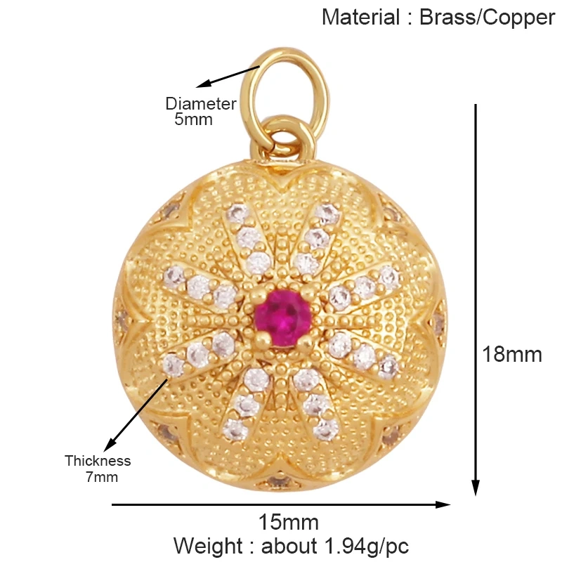 Trendy Shining Space Sun Moon Star Shell Charm Pendant,Real 18K Gold Plated Jewelry Components Findings Accessories Supplies S24