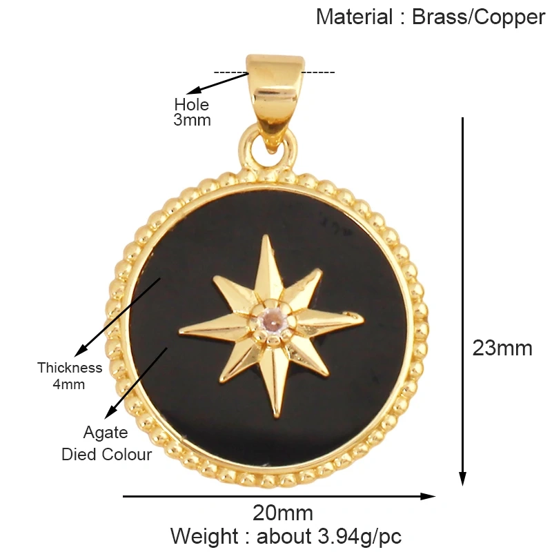 Trendy Shining Space Sun Moon Star Shell Charm Pendant,Real 18K Gold Plated Jewelry Components Findings Accessories Supplies S24