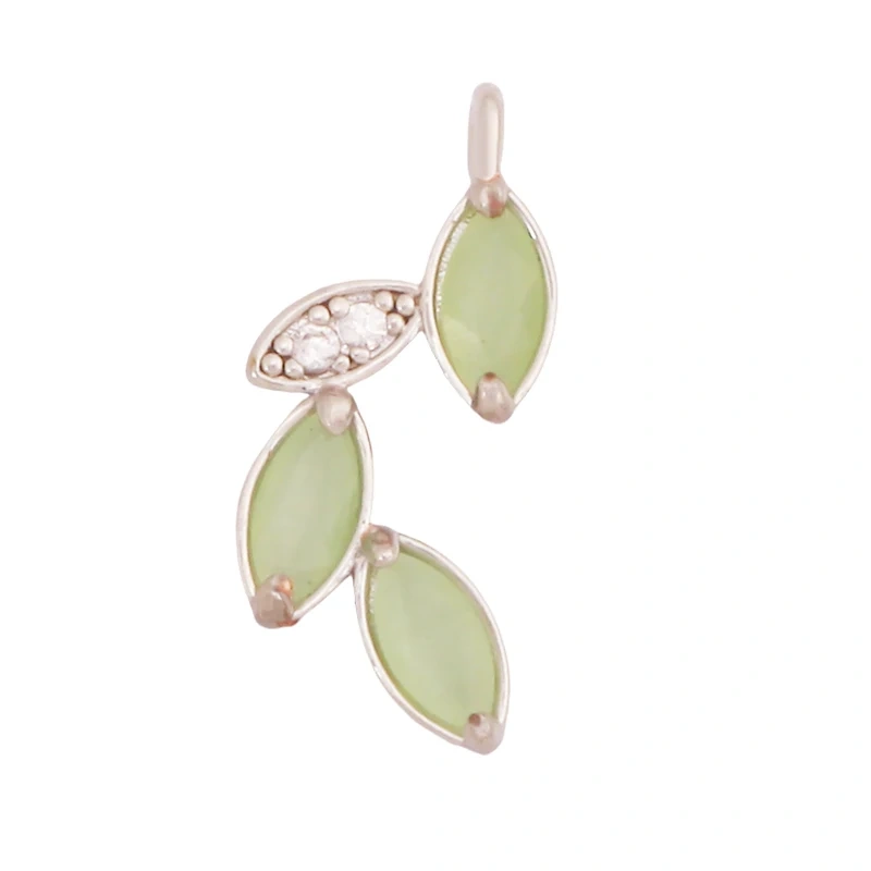 Trendy Sweet Sun Rose Flower Lotus Clover Tree Charm Pendant,Real 18k Gold Shell Zircon Jewelry Findings Necklace Supplies S22