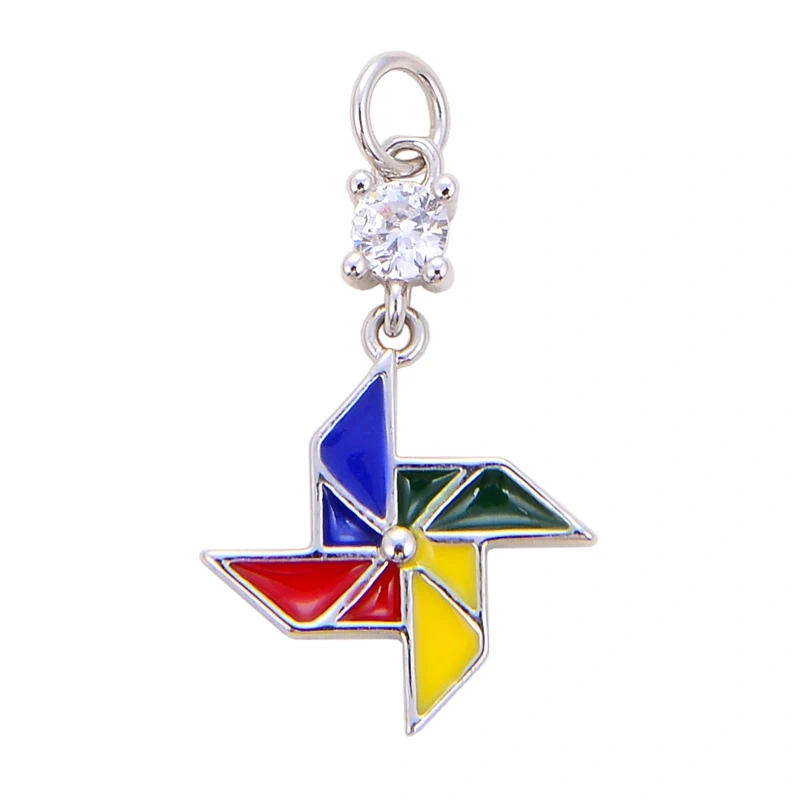 Trendy Mini Windmill Flashing Bolt Star Sun Moon Rainbow Snowflake Charm Pendant,Craft Jewelry Necklace Bracelet Accessories S28