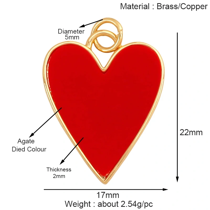 New Trendy Rainbow Zircon Shell Love Heart Charm Pendant,Creative Lock Letter Real 18K Gold Plated Jewelry Findings Supplies S19