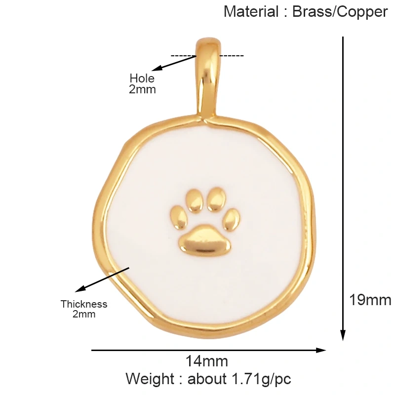 Cute Cat Dog Rabbit Bear Horse Lion Animal Charm Pendant,Real 18K Gold Plated Necklace Bracelet Jewelry Components Supplies S25