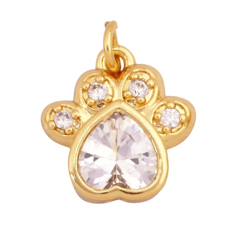 Cute Cat Dog Rabbit Bear Horse Lion Animal Charm Pendant,Real 18K Gold Plated Necklace Bracelet Jewelry Components Supplies S25