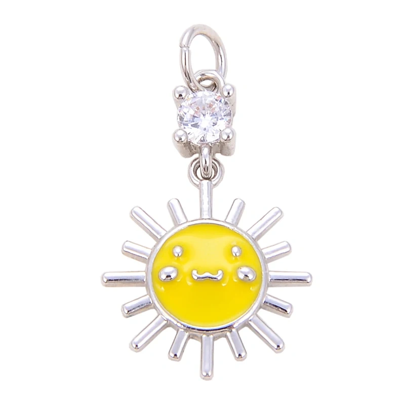 Trendy Mini Windmill Flashing Bolt Star Sun Moon Rainbow Snowflake Charm Pendant,Craft Jewelry Necklace Bracelet Accessories S28