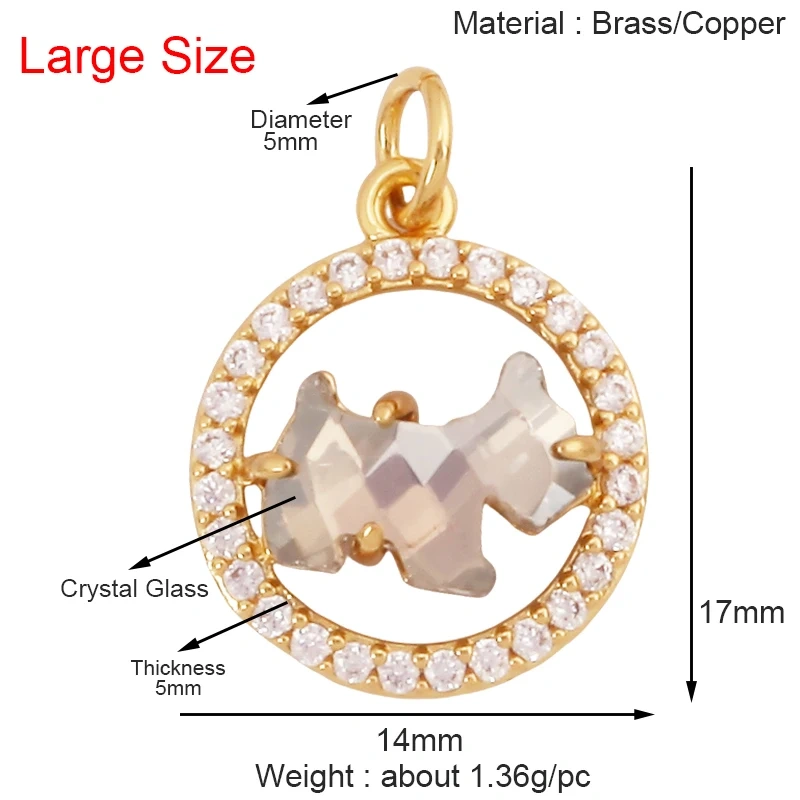 Cute Cat Dog Rabbit Bear Horse Lion Animal Charm Pendant,Real 18K Gold Plated Necklace Bracelet Jewelry Components Supplies S25