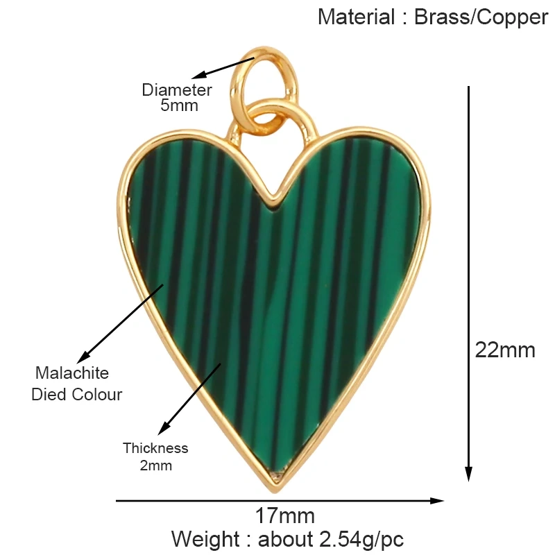 New Trendy Rainbow Zircon Shell Love Heart Charm Pendant,Creative Lock Letter Real 18K Gold Plated Jewelry Findings Supplies S19