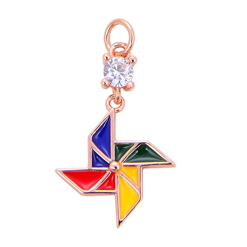 Trendy Mini Windmill Flashing Bolt Star Sun Moon Rainbow Snowflake Charm Pendant,Craft Jewelry Necklace Bracelet Accessories S28