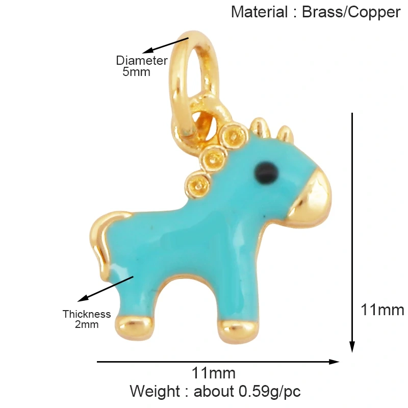Cute Cat Dog Rabbit Bear Horse Lion Animal Charm Pendant,Real 18K Gold Plated Necklace Bracelet Jewelry Components Supplies S25