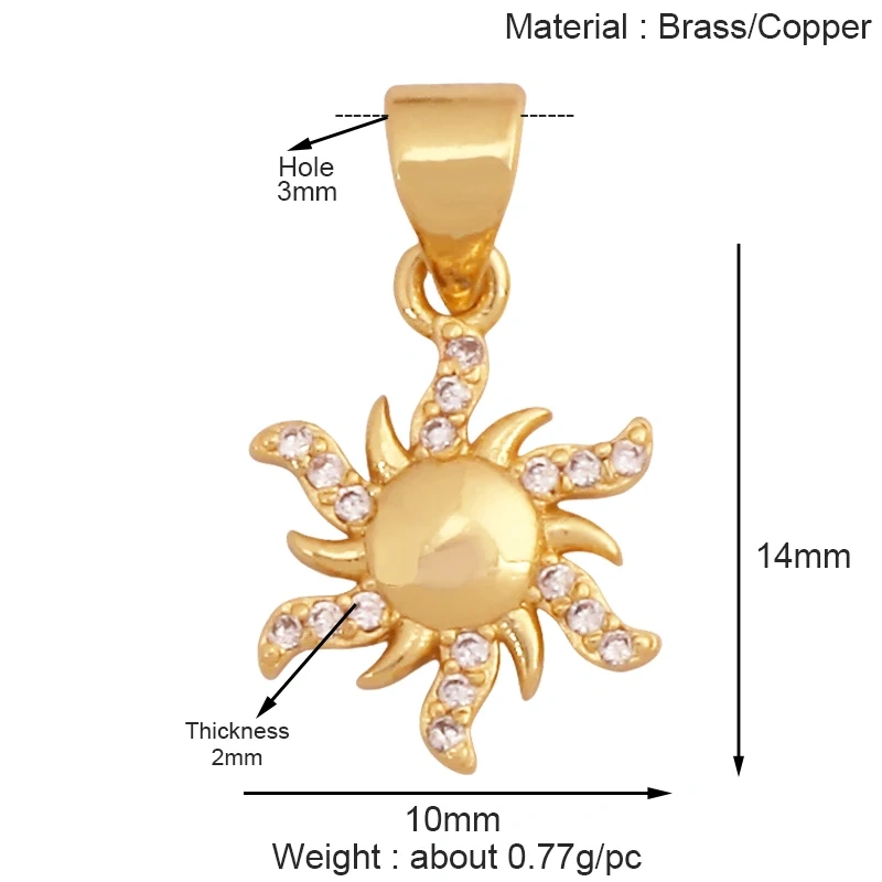 Trendy Mini Windmill Flashing Bolt Star Sun Moon Rainbow Snowflake Charm Pendant,Craft Jewelry Necklace Bracelet Accessories S28